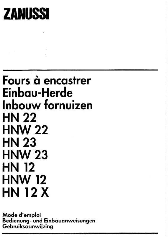 Mode d'emploi ZANUSSI HN12