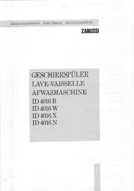 Mode d'emploi ZANUSSI ID4016N