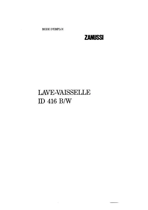 Mode d'emploi ZANUSSI ID416N