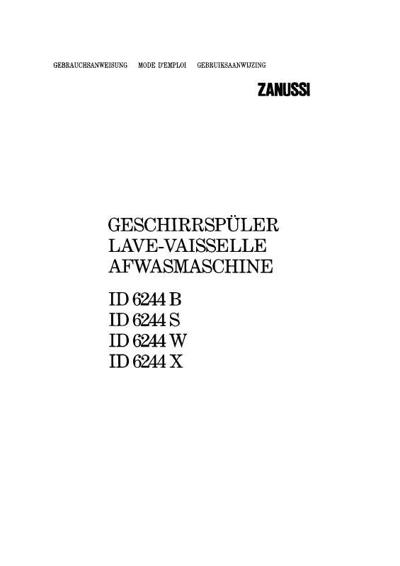 Mode d'emploi ZANUSSI ID6244B