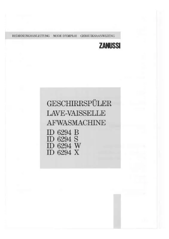 Mode d'emploi ZANUSSI ID6294S