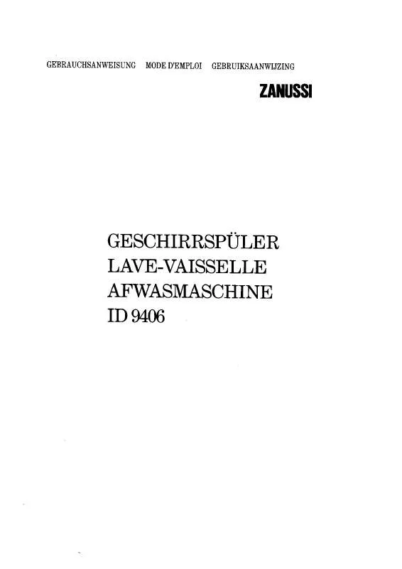 Mode d'emploi ZANUSSI ID9406