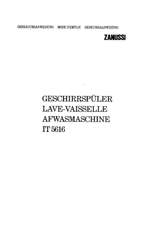 Mode d'emploi ZANUSSI IT5616