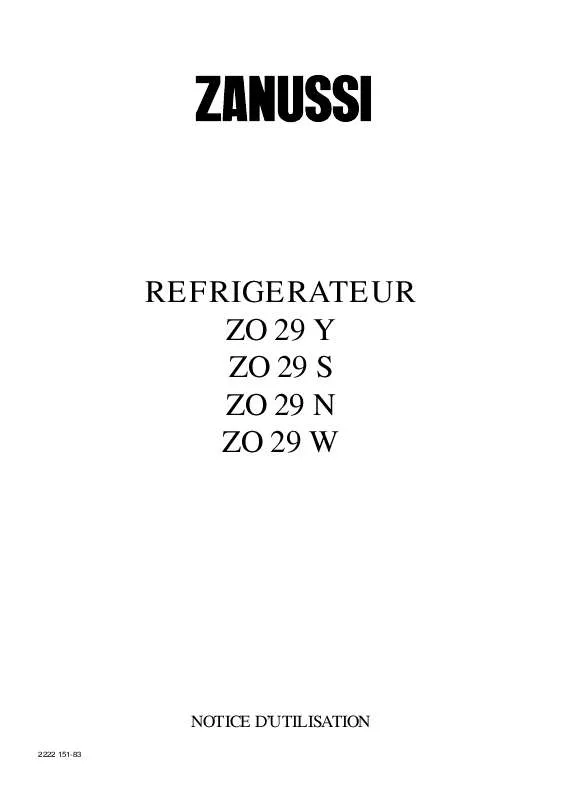 Mode d'emploi ZANUSSI KF2000CPROTECH