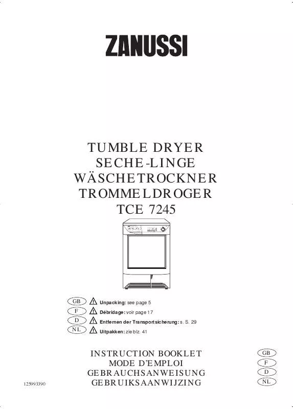 Mode d'emploi ZANUSSI TCE7245