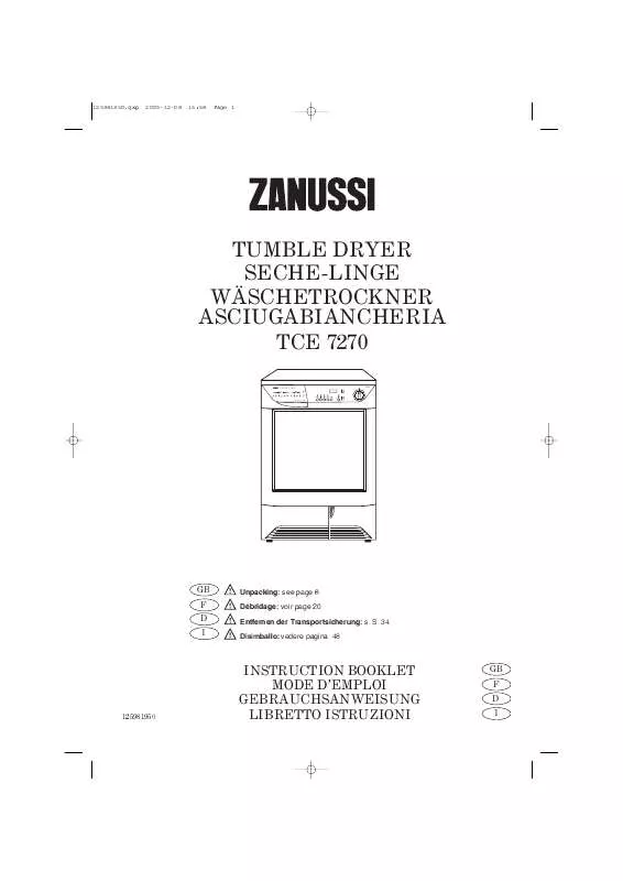 Mode d'emploi ZANUSSI TCE7270