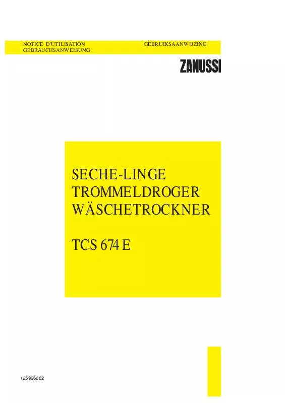 Mode d'emploi ZANUSSI TCS374E