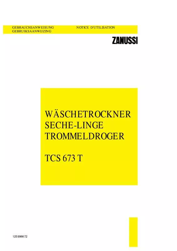 Mode d'emploi ZANUSSI TCS673T