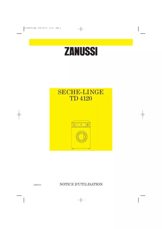 Mode d'emploi ZANUSSI TD4120