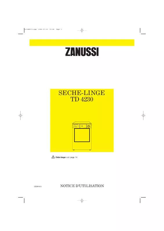 Mode d'emploi ZANUSSI TD4230