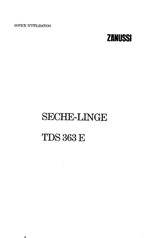 Mode d'emploi ZANUSSI TDS363E