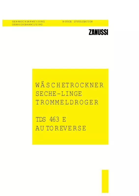 Mode d'emploi ZANUSSI TDS463E