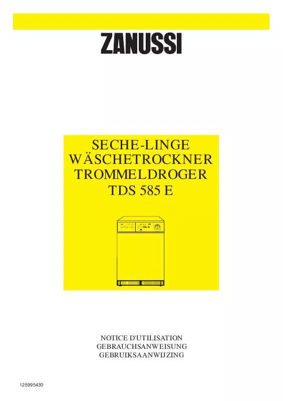 Mode d'emploi ZANUSSI TDS585E