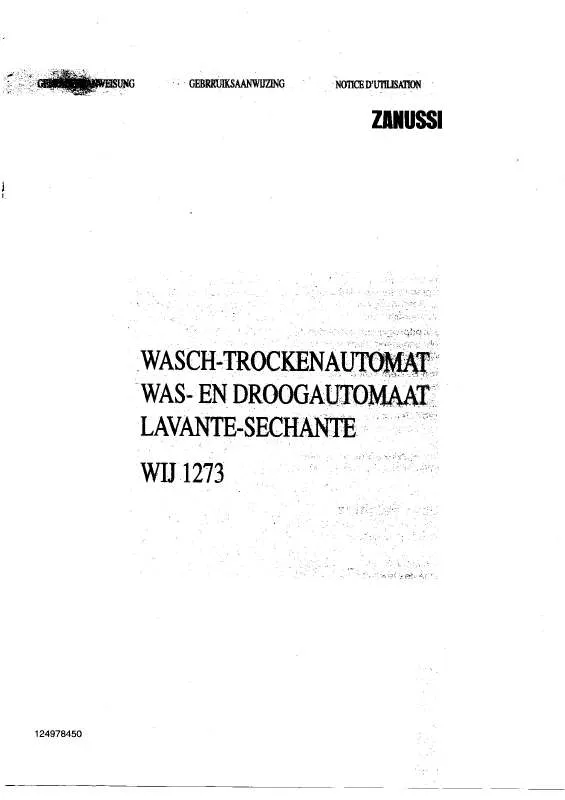 Mode d'emploi ZANUSSI WIJ1273