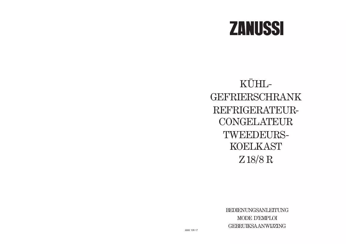 Mode d'emploi ZANUSSI Z18/8R