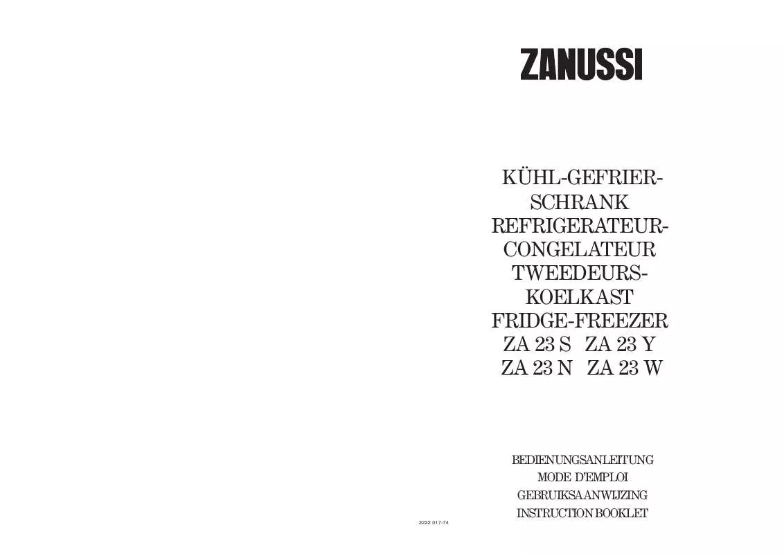 Mode d'emploi ZANUSSI ZA23Y