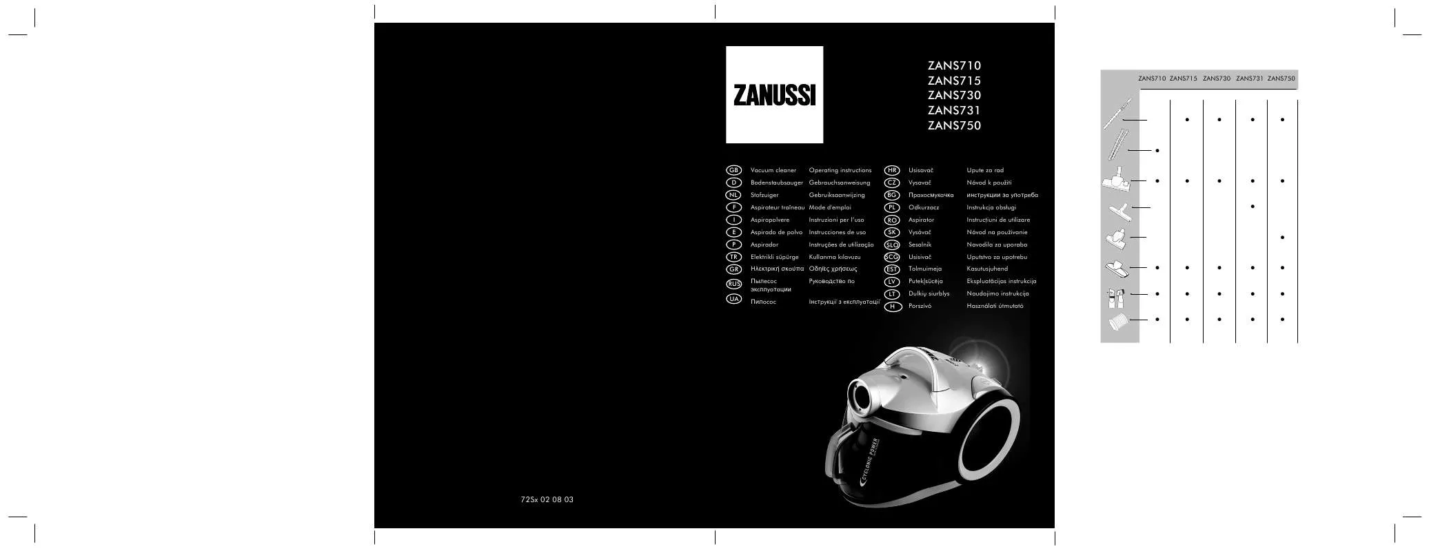 Mode d'emploi ZANUSSI ZANS730