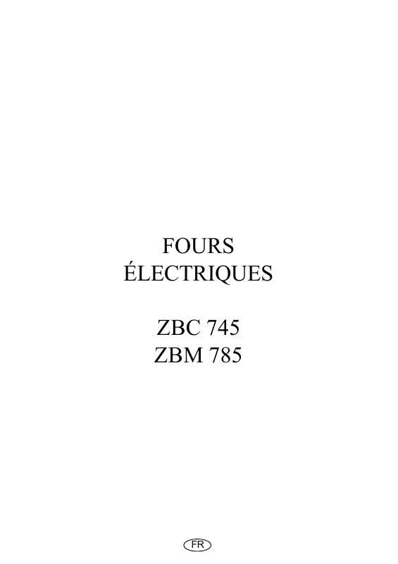 Mode d'emploi ZANUSSI ZBM785XX