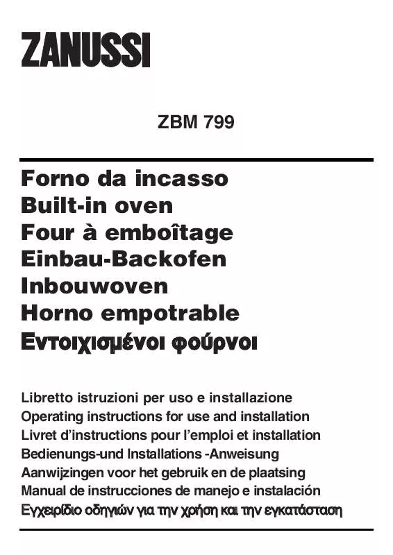 Mode d'emploi ZANUSSI ZBM799X