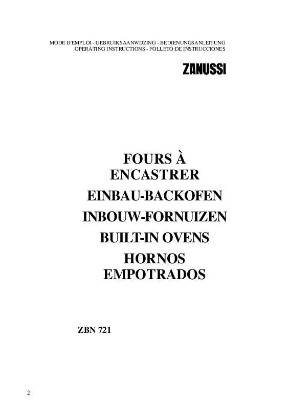 Mode d'emploi ZANUSSI ZBN721B