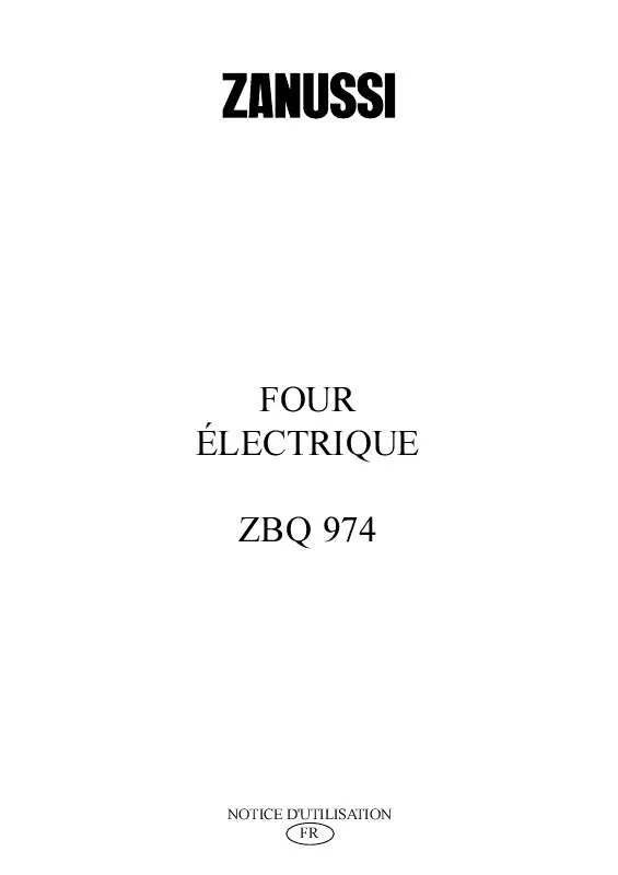 Mode d'emploi ZANUSSI ZBQ974ALU