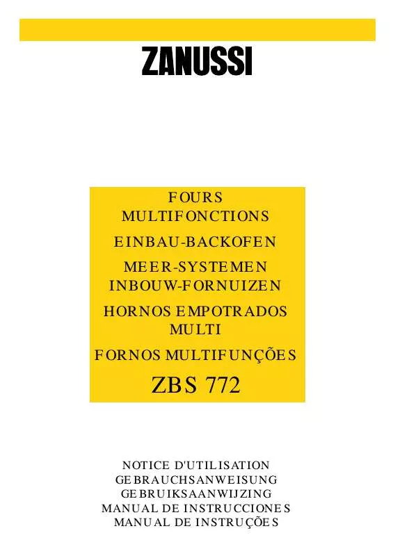 Mode d'emploi ZANUSSI ZBS772X