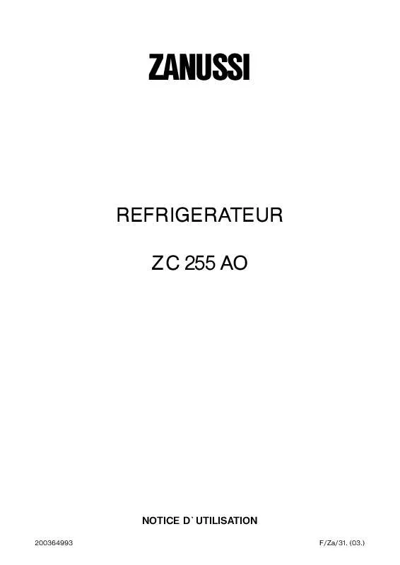 Mode d'emploi ZANUSSI ZC 255 AO