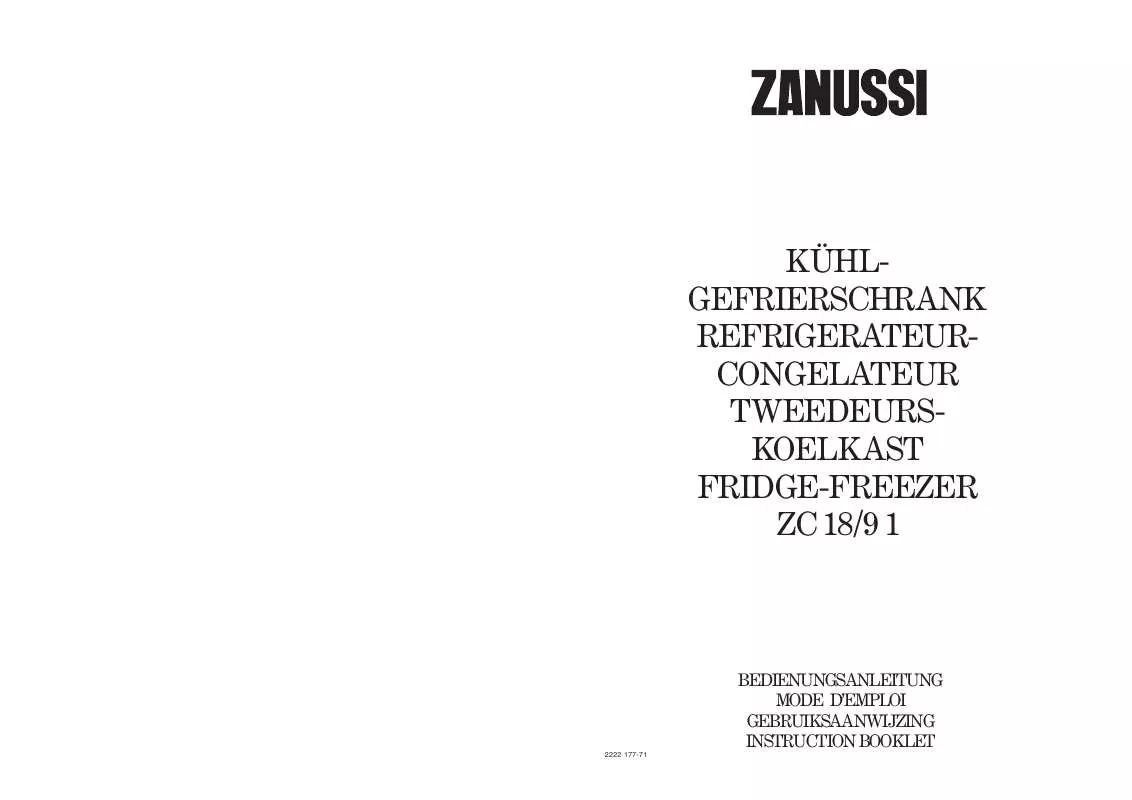 Mode d'emploi ZANUSSI ZC18/9 1