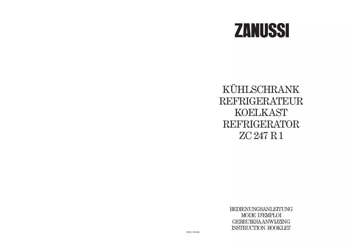 Mode d'emploi ZANUSSI ZC247R1