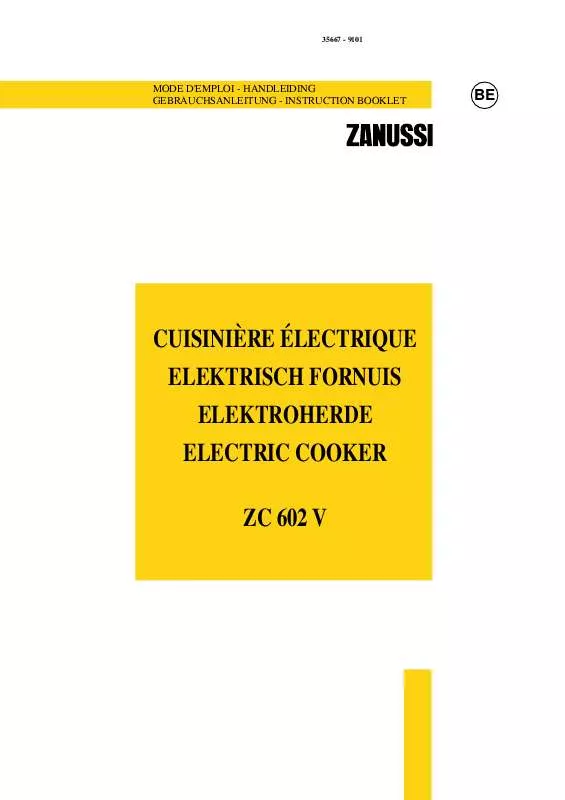 Mode d'emploi ZANUSSI ZC602V