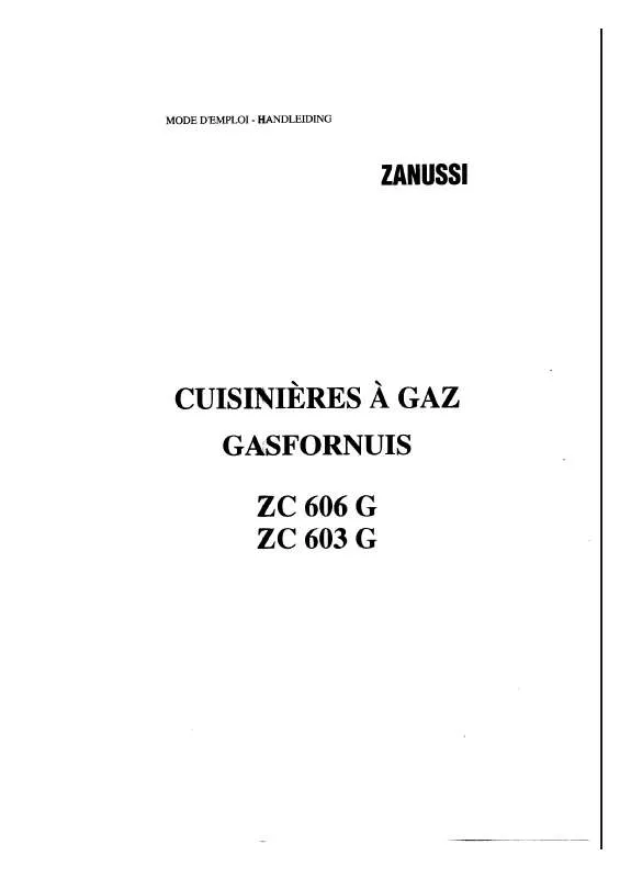 Mode d'emploi ZANUSSI ZC603G