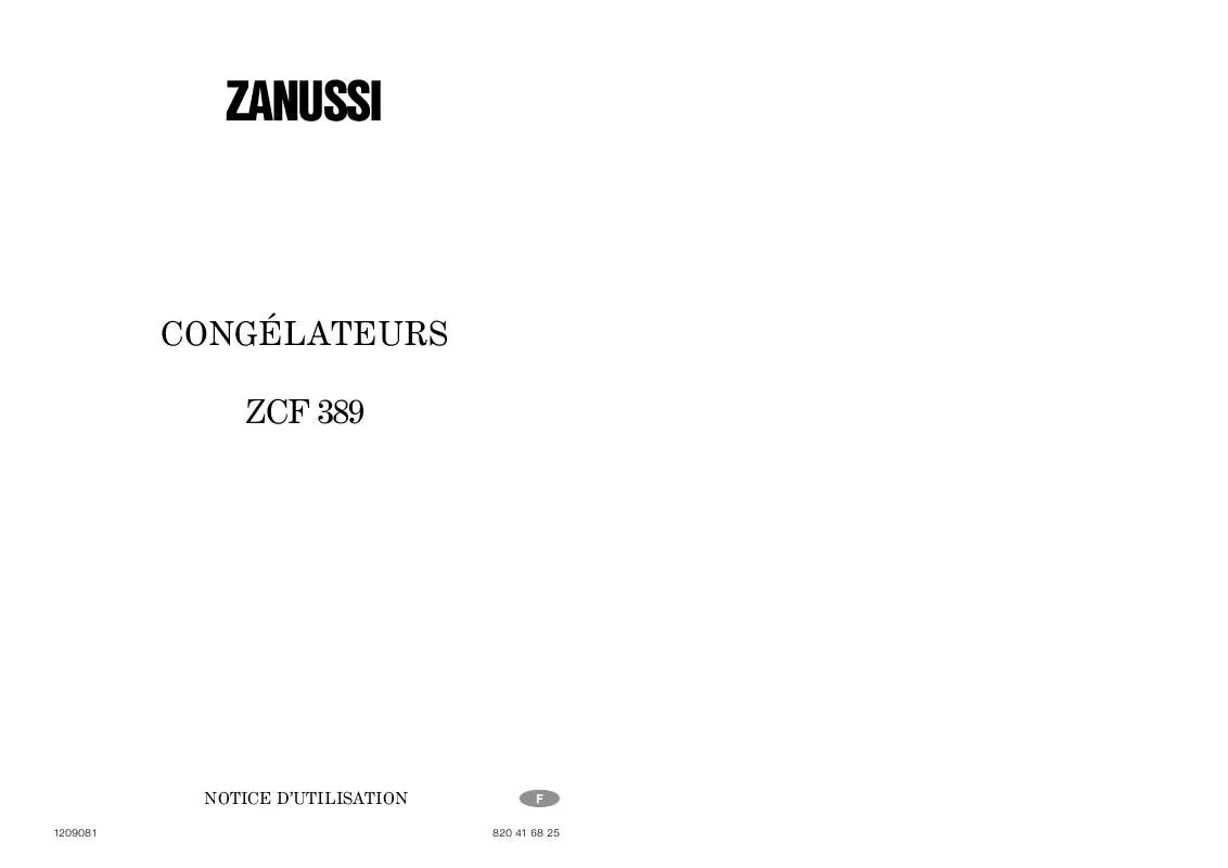 Mode d'emploi ZANUSSI ZCF389