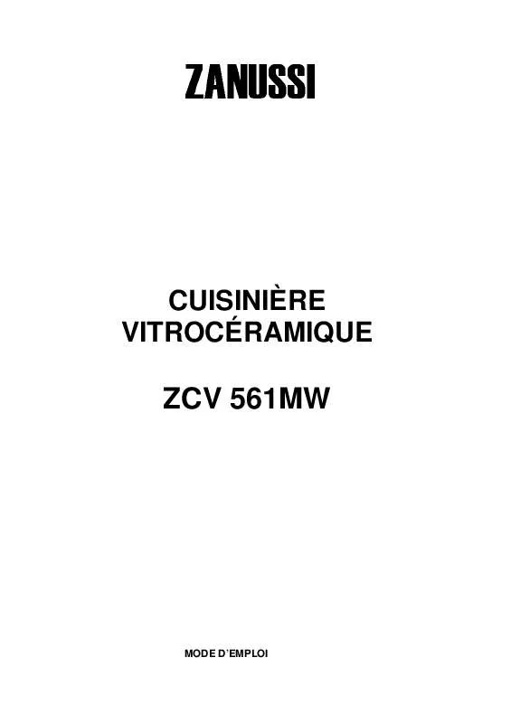 Mode d'emploi ZANUSSI ZCV561MW/230V