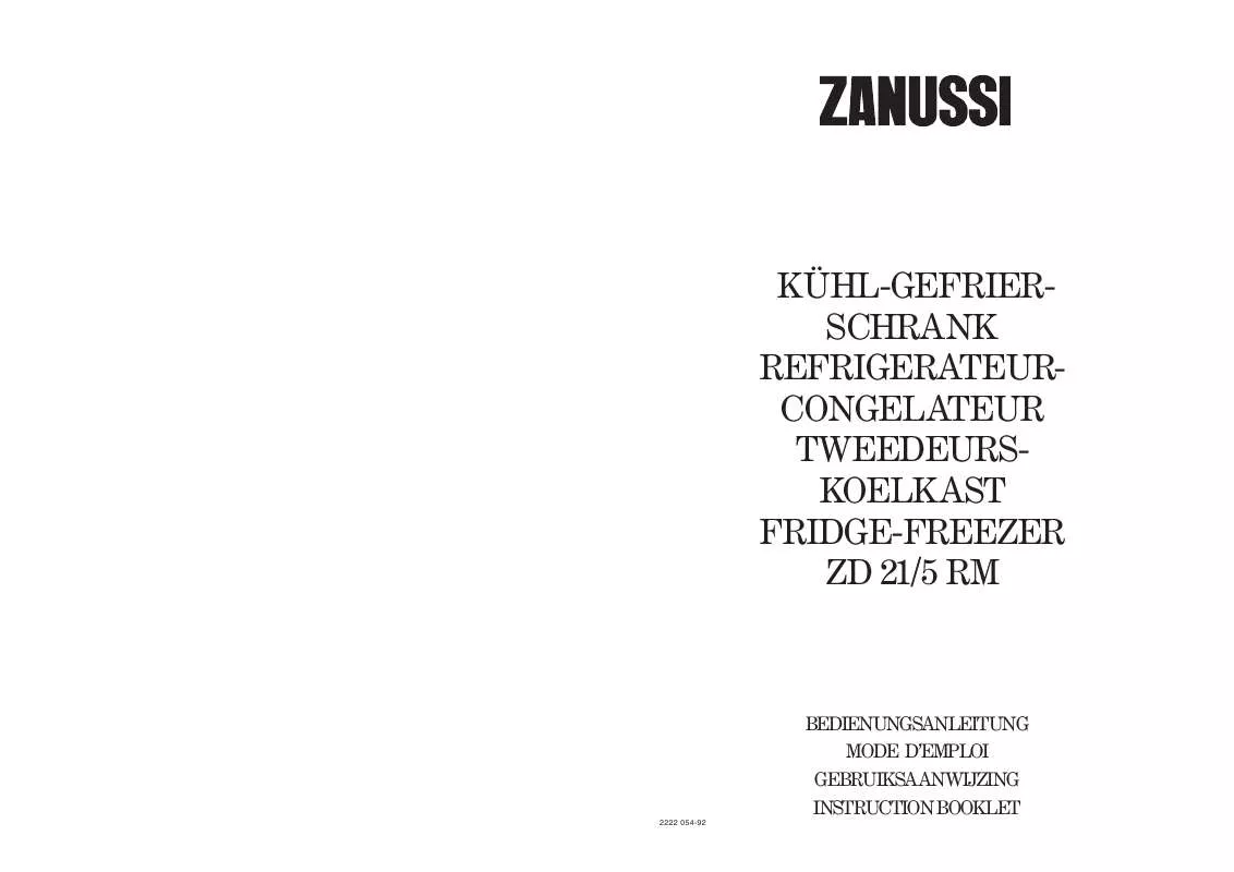 Mode d'emploi ZANUSSI ZD21/5RM