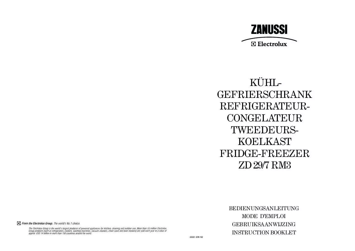 Mode d'emploi ZANUSSI ZD29/7RM3