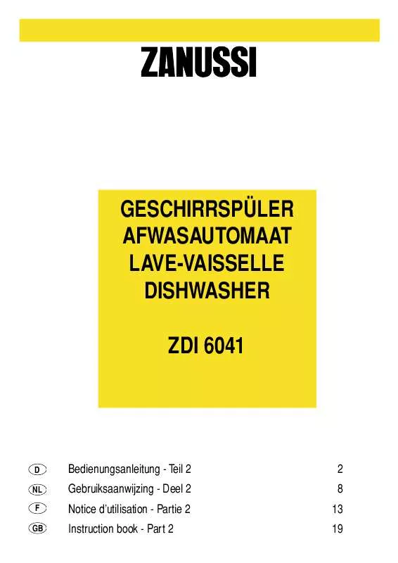 Mode d'emploi ZANUSSI ZDI6041B