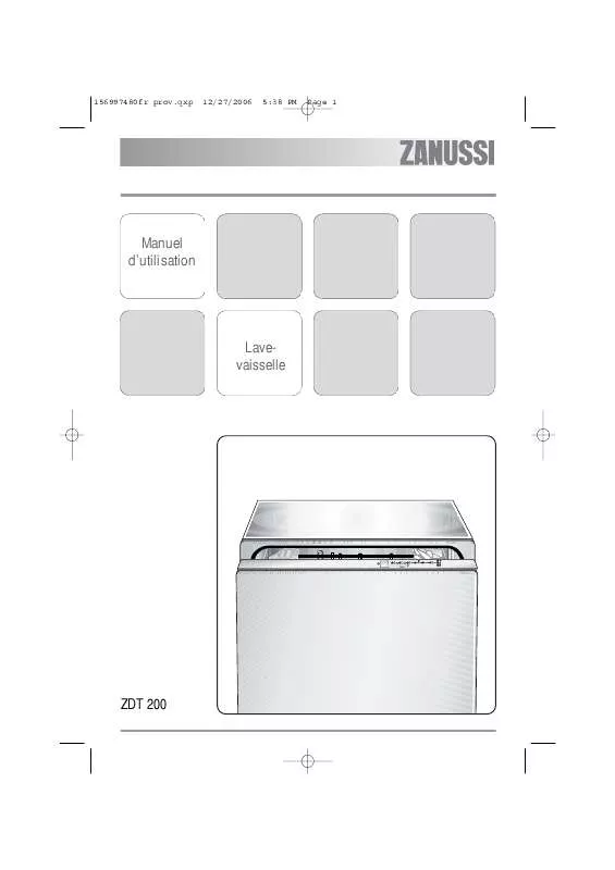 Mode d'emploi ZANUSSI ZDT200