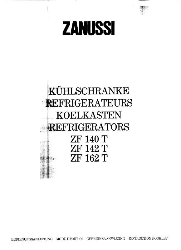 Mode d'emploi ZANUSSI ZF142T