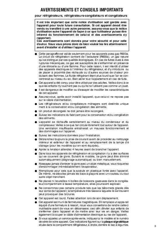 Mode d'emploi ZANUSSI ZF4ASILS