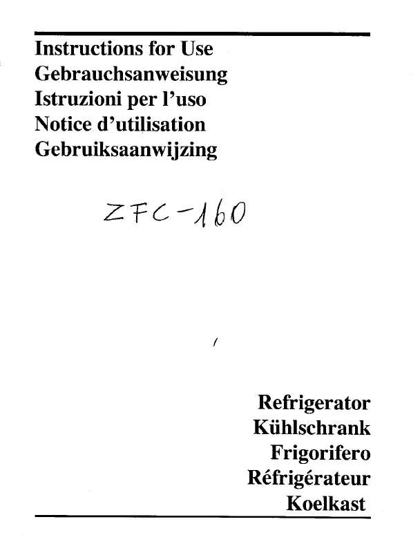 Mode d'emploi ZANUSSI ZFC160