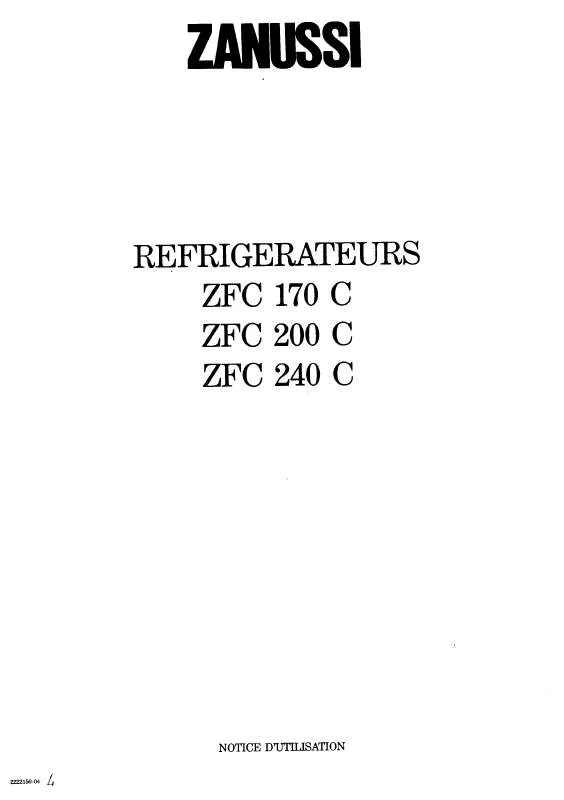 Mode d'emploi ZANUSSI ZFC200C