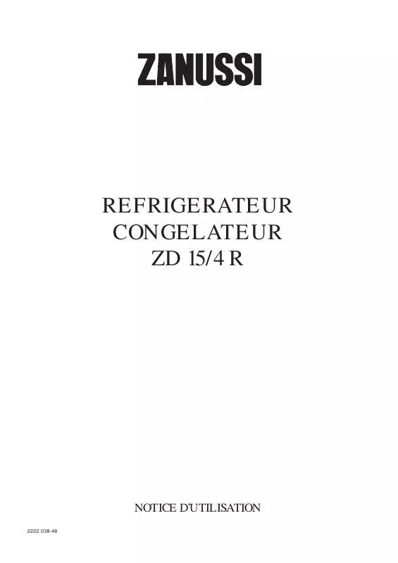 Mode d'emploi ZANUSSI ZFD 15/4 R