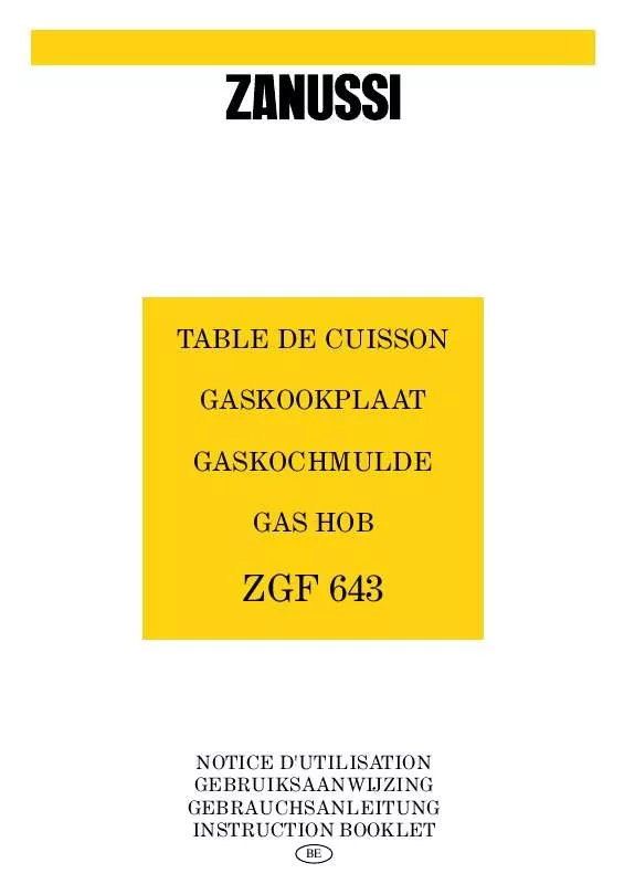 Mode d'emploi ZANUSSI ZGF643ICN