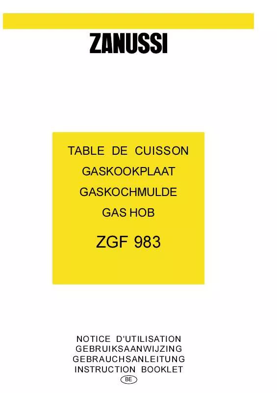 Mode d'emploi ZANUSSI ZGF983ITX