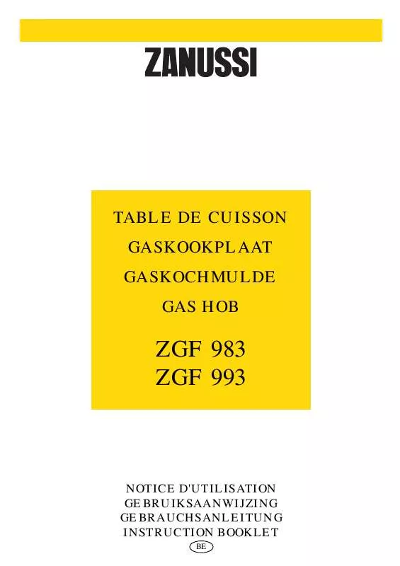 Mode d'emploi ZANUSSI ZGF983TXC