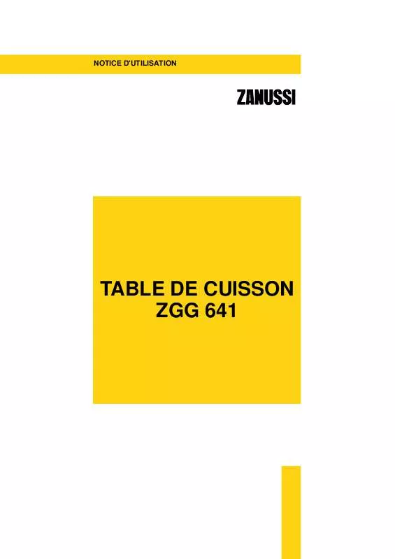 Mode d'emploi ZANUSSI ZGG641IA