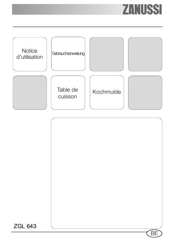 Mode d'emploi ZANUSSI ZGL643IX