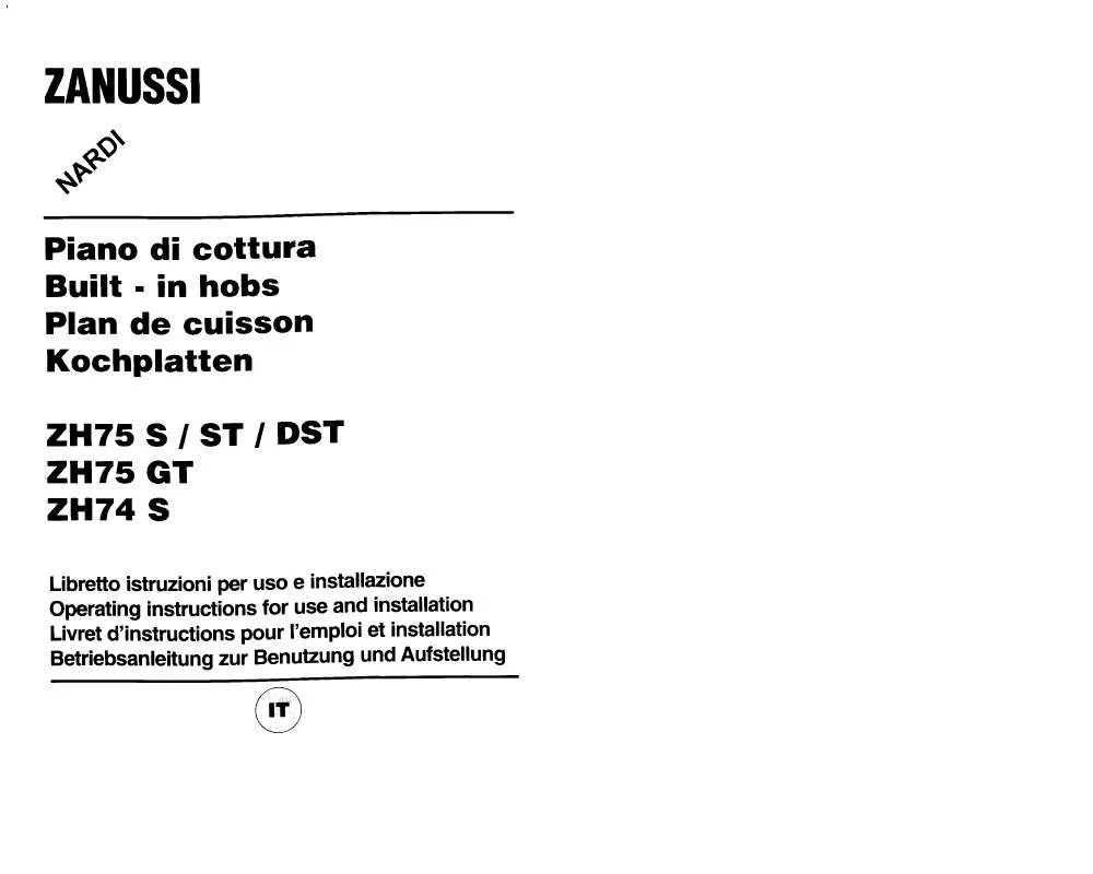 Mode d'emploi ZANUSSI ZH74S