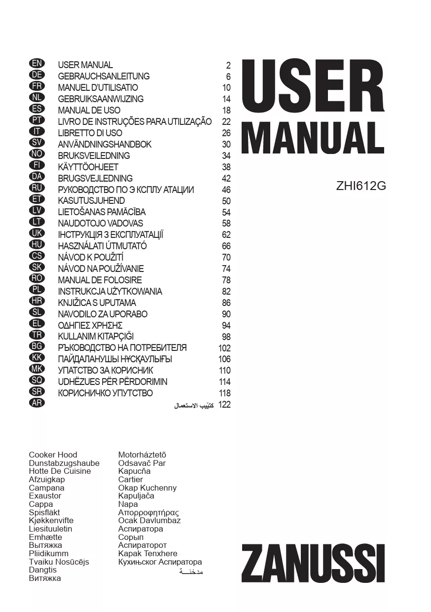 Mode d'emploi ZANUSSI ZHI612G