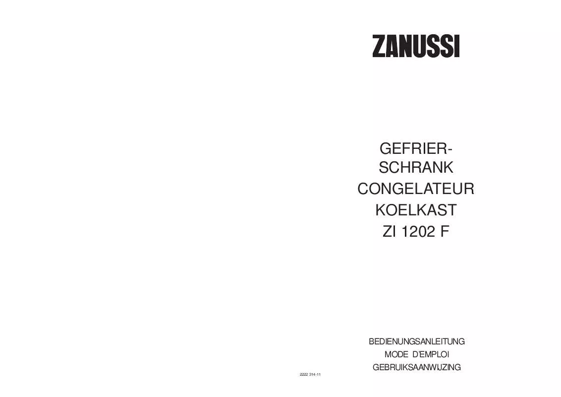 Mode d'emploi ZANUSSI ZI1202F